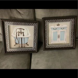 Vintage bathroom wall art